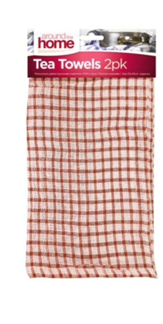 AROUND THE HOME TEATOWELS 2PK