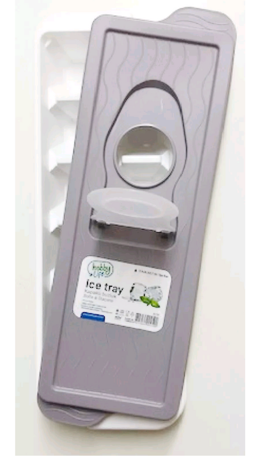 BAC À GLAÇONS EN PLASTIQUE SANS BPA AVEC COUVERCLE -12 TROUS/CAVITÉS -REMPLISSAGE FACILE