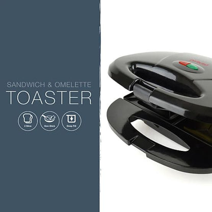 KitchenPerfected 2 Slice Sandwich and Omelette Maker Black