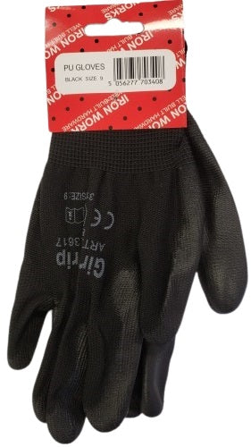 PU GLOVES BLACK SIZE 9