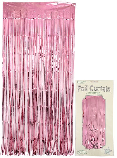 Oaktree Foil Door Curtain 0.90m x 2.40m Metallic Light pink - 650435