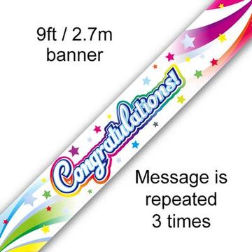Congratulations Foil Party Banner 9feet