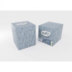 Softy Mouchoirs en papier Cubes 2 épaisseurs 70 feuilles Blanc