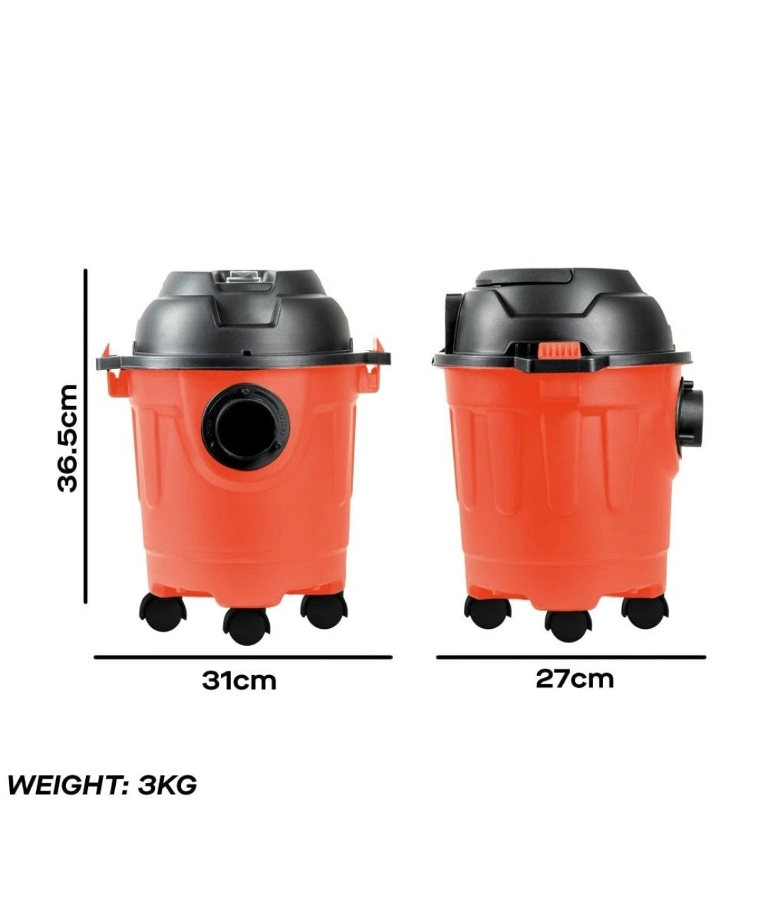 Daewoo Wet & Dry Vacuum Cleaner Compact Cylinder  with Blower Function, Red 1000W
