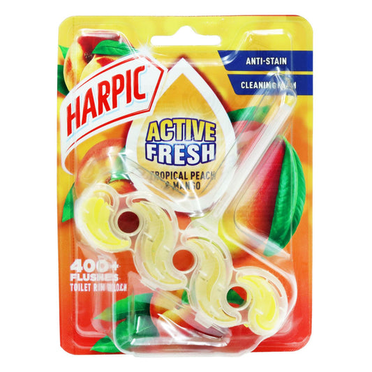 Bloc WC Harpic Active Fresh, parfum pêche tropicale et mangue 39 g
