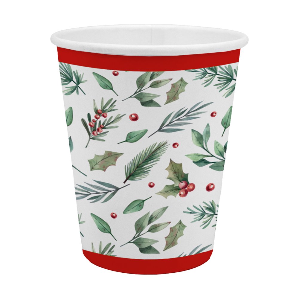 PARTY Christmas 6 Paper Cups Traditional