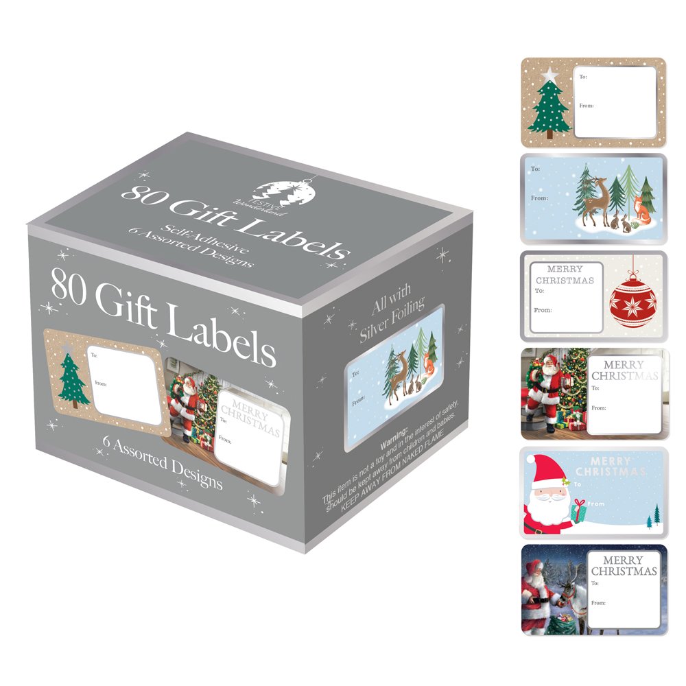 80PC ASSORTED CHRISTMAS GIFT LABELS