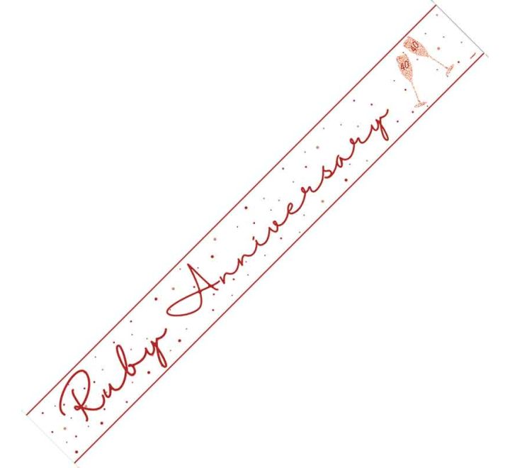 9ft RUBY ANNIVERSARY FOIL BANNER