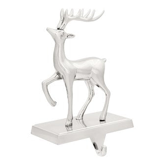 The Christmas Workshop Reindeer Stocking Hanging Metal Hook - Silver