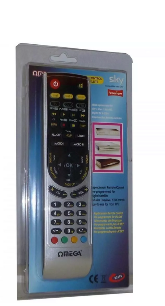 Télécommande universelle Omega pour tous les appareils, parfait remplacement de télécommande de télévision britannique