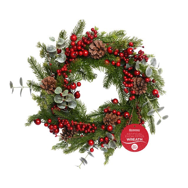 The Christmas Workshop 45CM Eucalyptus Christmas Wreath