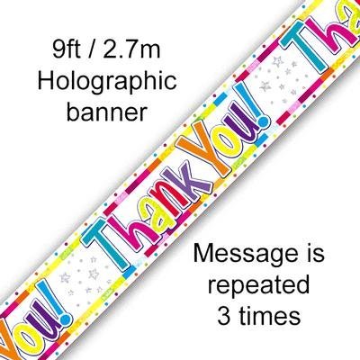 Thank You Holographic Banner 9t feet Long