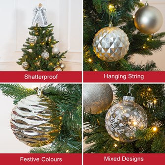 The Christmas Workshop 12PK Shatterproof Large Baubles Gold