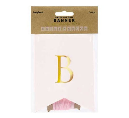 Bride & Groom garland light pink 1.55mx 15cm