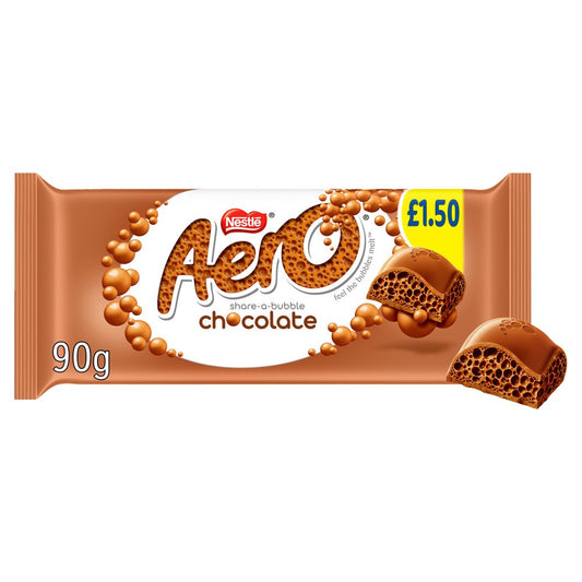 Tablette de chocolat au lait Aero 90g PMP £1.50