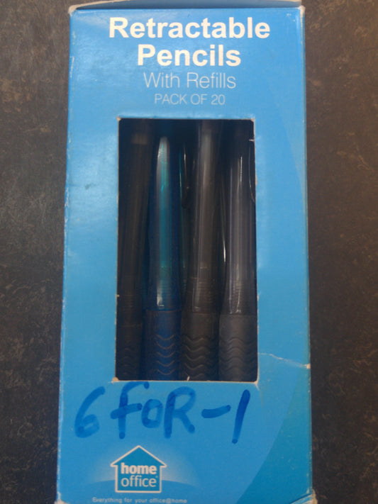 Retractable Pencils with Refills Pack Of 6