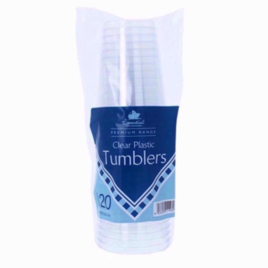 LOT DE 20 GOBELETS EN PLASTIQUE TRANSPARENT 30CL