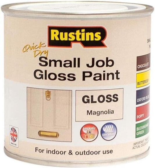 RUSTINS SMALL JOB GLOSS PAINT MAGNOLIA 250ml