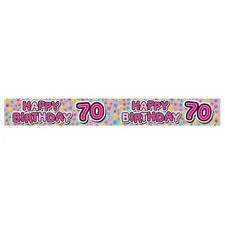 Happy 70th Birthday Banner 2.6m Long