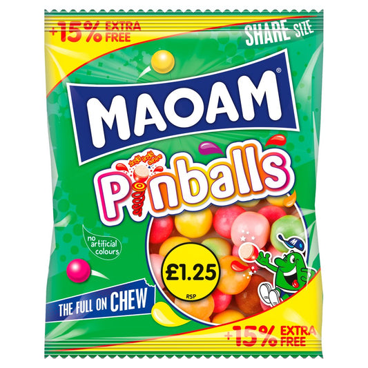 MAOAM Pinballs Fruit & Cola Flavour Chewy Sweets Sharing Bag 161g