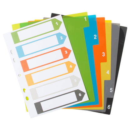 Eco A5 50% Recycled Set 6 Wide Index File Dividers