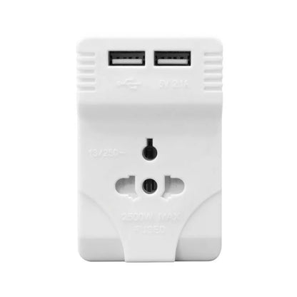DAEWOO 3 Pin UK Visitor Tourist Adaptor With 2 USB Ports 5V-2.1A