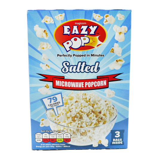EAZYPOP MICROWAVE POPCORN SALTED 3PK