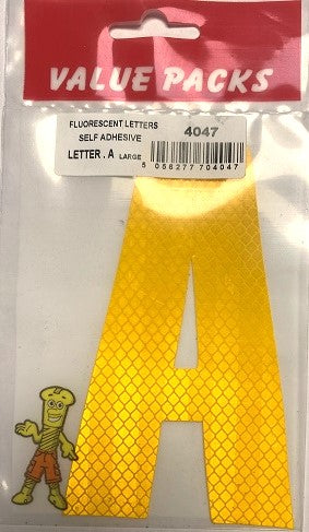 4047 - SANELFA - LETTRE A AUTOCOLLANTE FLUORESCENTE EXTRA LARGE