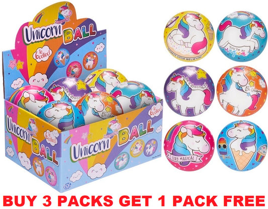 2.5''/6.3cm Unicorn PU Ball 6 Assorted - 65169