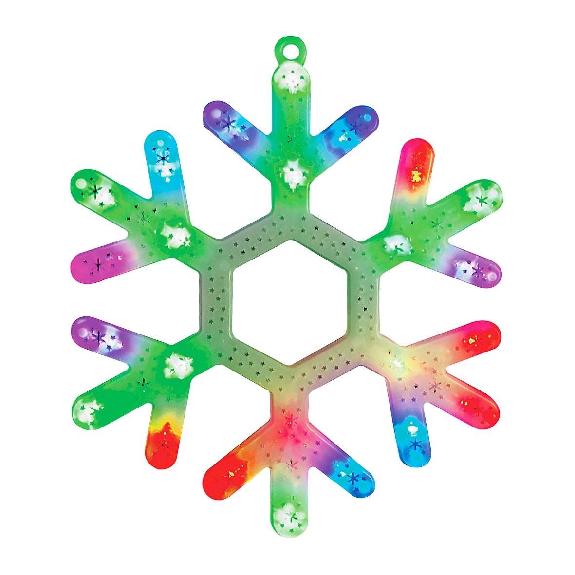 Le flocon de neige de Noël lumineux multicolore pour fenêtre