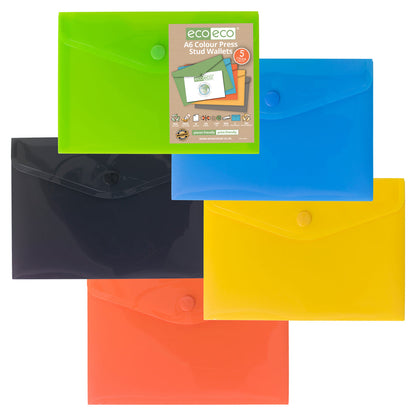 Lot de 5 chemises à bouton-pression A6 en carton recyclé à 50 % Eco Pack