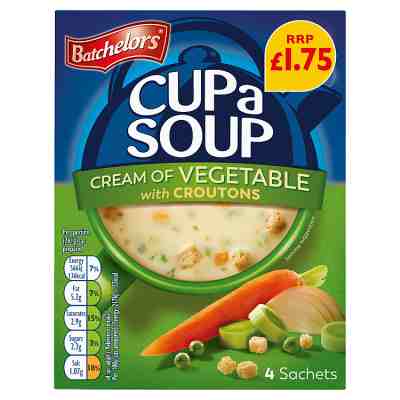 Batchelors Cup a Soup Cream of Vegetable 4 Instant Soup Sachets 122g