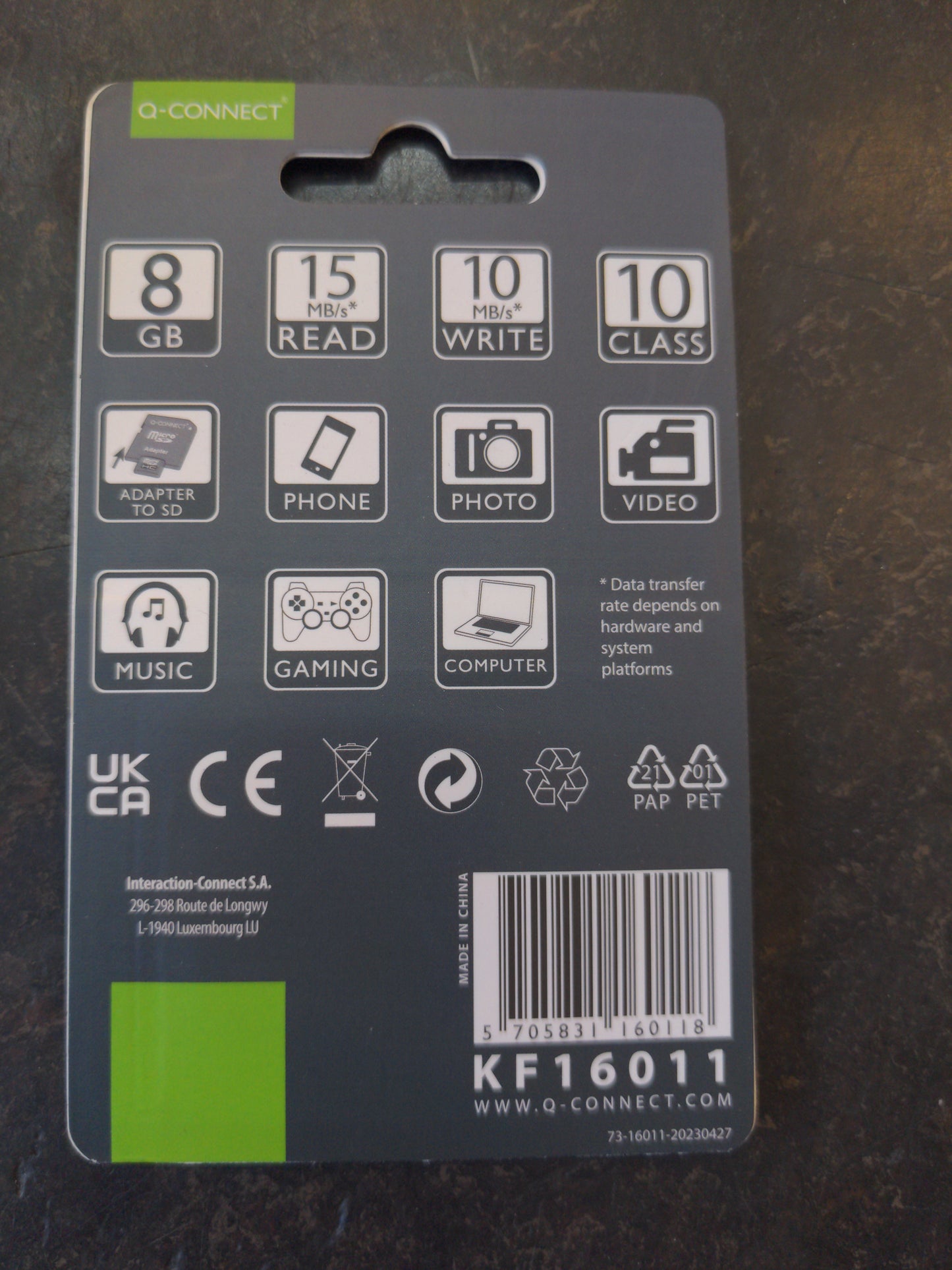 Q-Connect 8GB Micro SD Card Class 10 KF16011