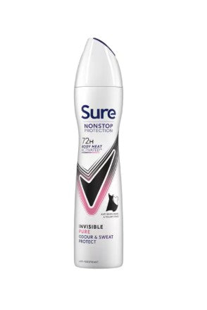 Déodorant Vaporisateur Sure Non Stop Invisible Pure pour Femme 250 ml