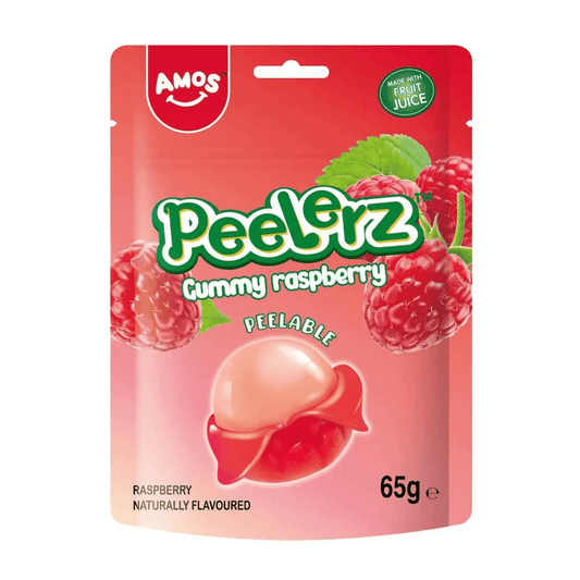 Amos Peelerz Gummy Raspberry Pouch 65g