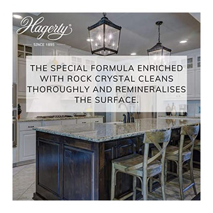 Hagerty Marble Care Marble Cleaner 1 Litre I Effective Cleaner for Marble Floors Concrete Polished Stone I Remineralizing Care for Marble Enriched with Rock Crystal