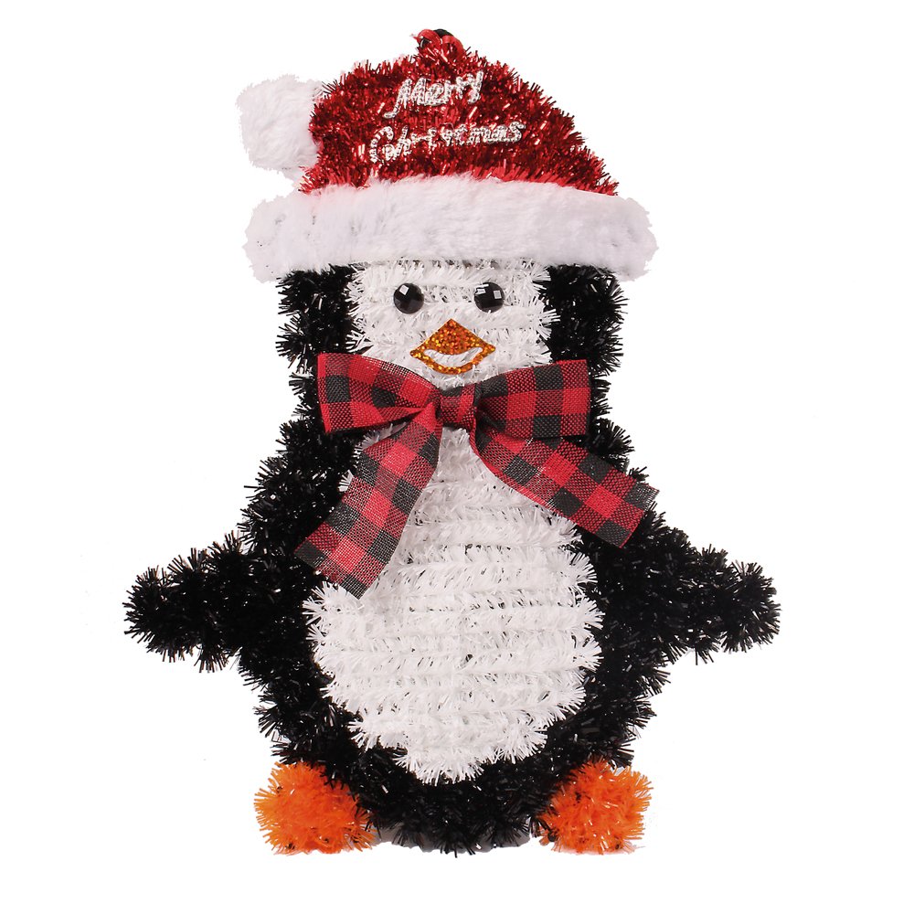 Christmas Tinsel Wall Plaque  Penguin