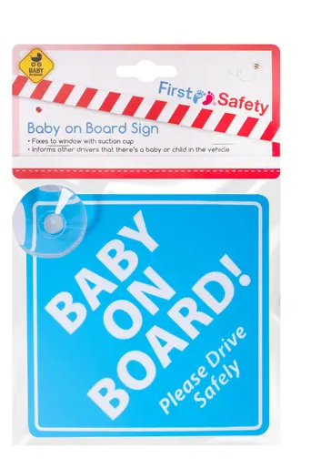 FIRST STEPS SAFETY BABY ON BOARD SIGN - 1 PIECE SUPPLY Blue