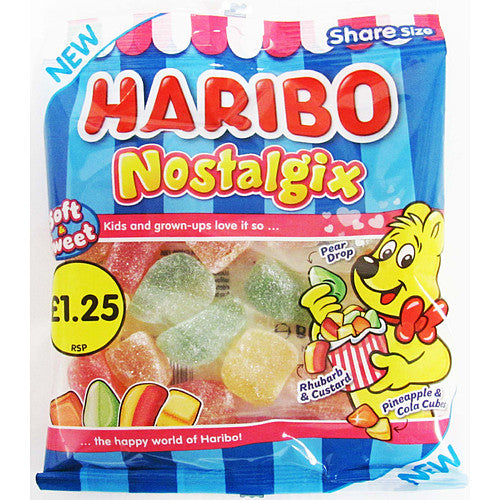 Haribo Nostalgix Sugar Coated Fruit & Cola Flavour Jelly Sweets 140g