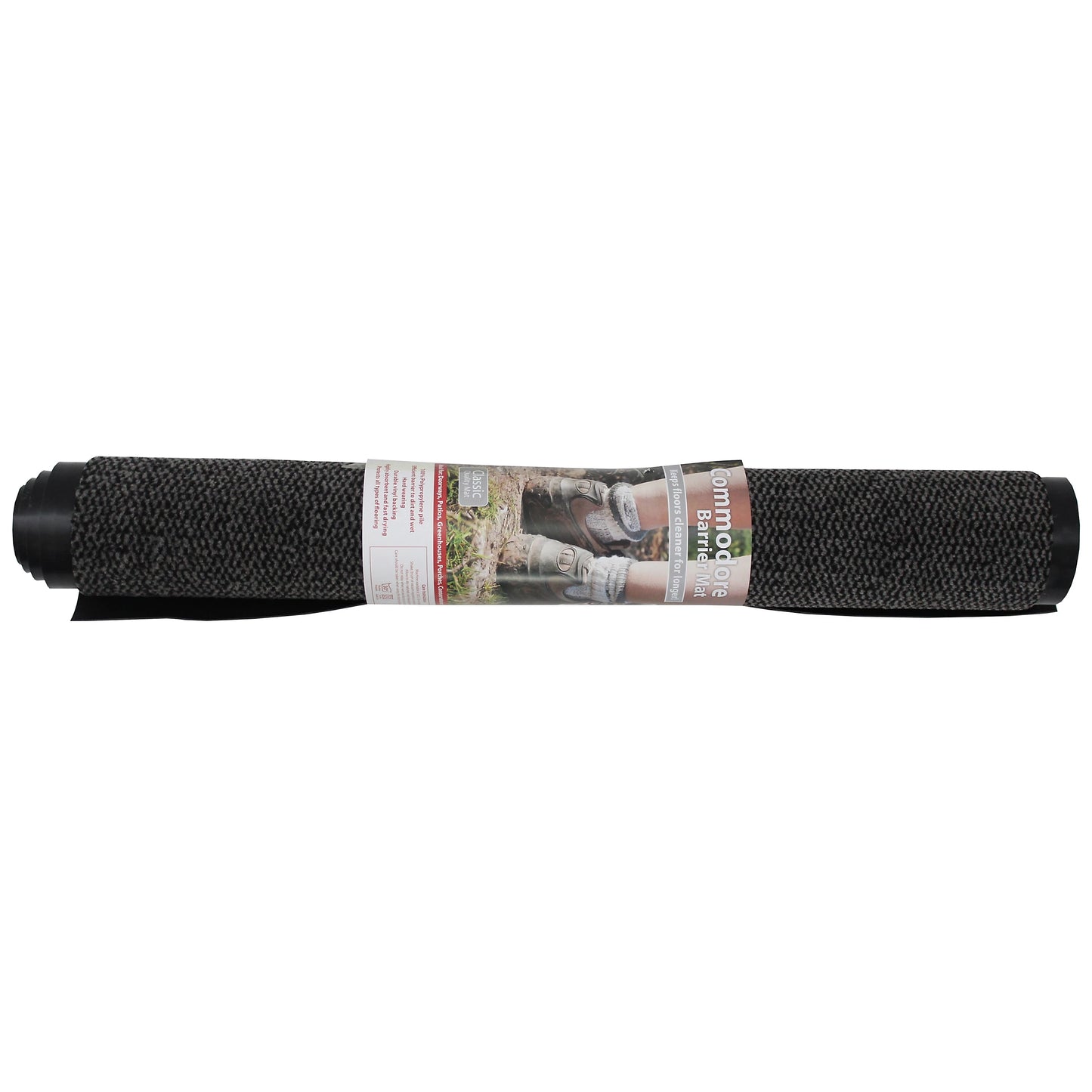 JVL Heavy Duty Barrier Door Mat, 80x140cm, Grey/Black