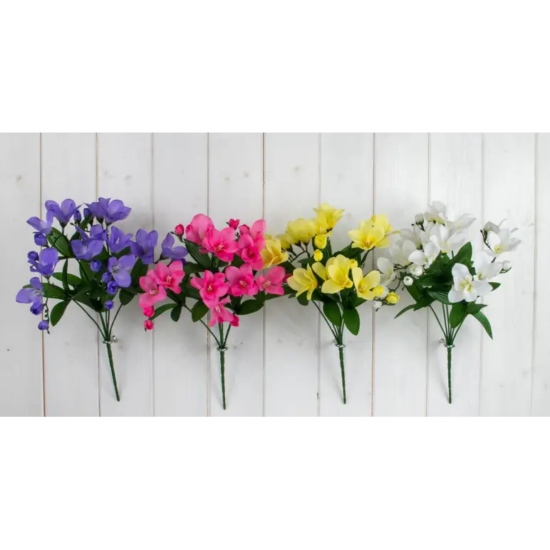 BUISSON DE FREESIAS ARTIFICIELS, COULEURS ASSORTIES