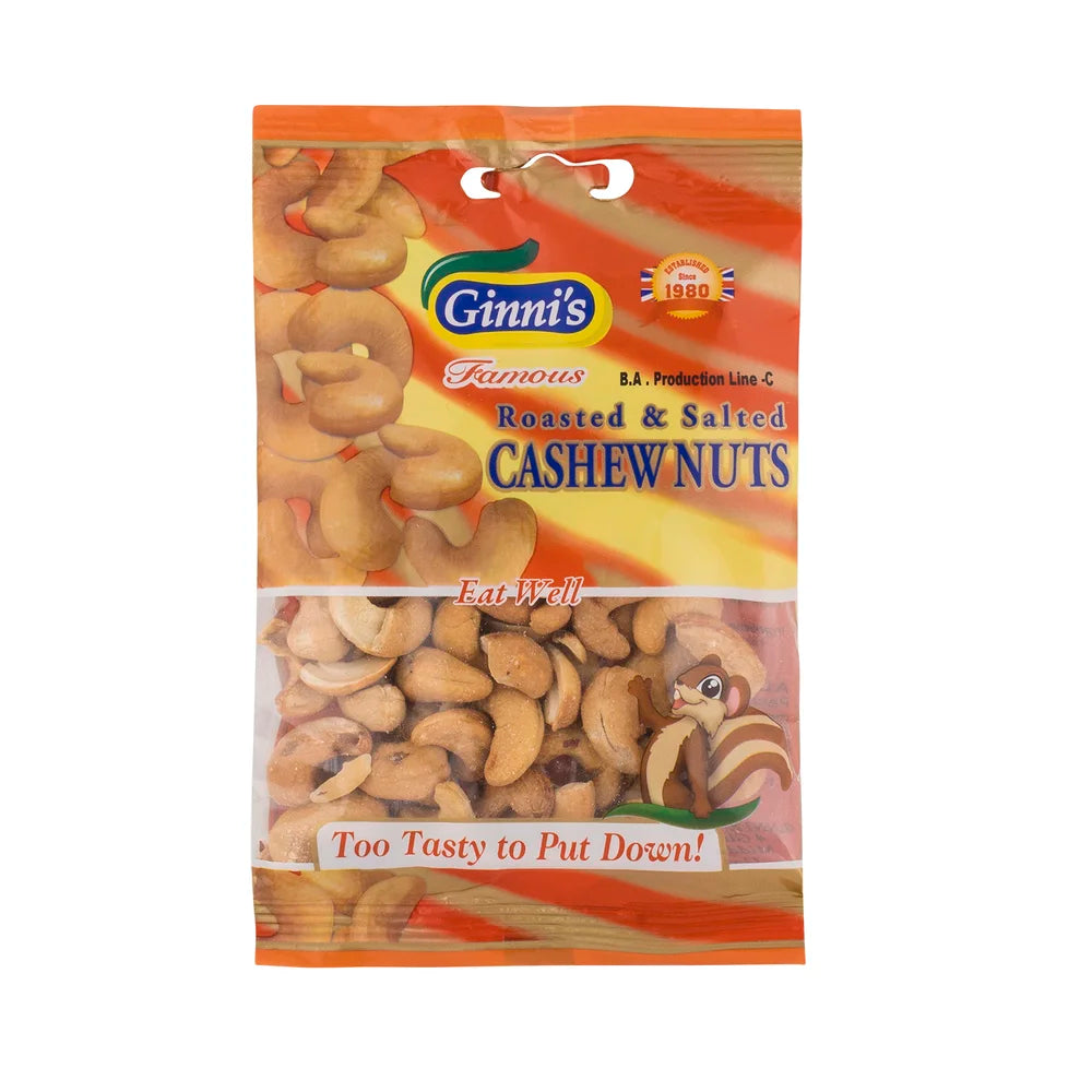Ginni's - Roasted & Salted Cashew Nuts - 55g