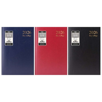 TALLON 2026 A4 DAY A PAGE HARDBACK  Value 7 Days DIARY  Assorted colors
