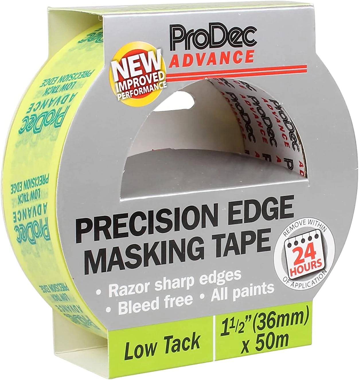 Ruban de masquage multi-surfaces de précision ProDec Advance 36 mm (1,5 pouce) x 50 m à faible adhérence