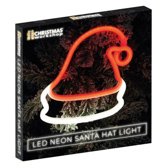 Christmas Workshop Christmas Hat LED Neon Hanging Sign Light