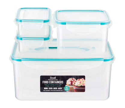 Sozali 4pk 0.24×2, 0.9,3.3ltr Prem Click Lock Containers