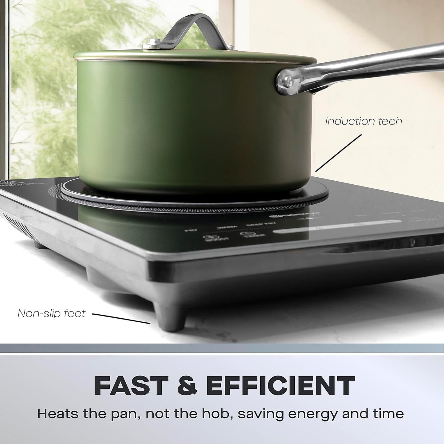 Table de cuisson à induction Daewoo 2200W, une plaque de cuisson autonome, compacte, à poser