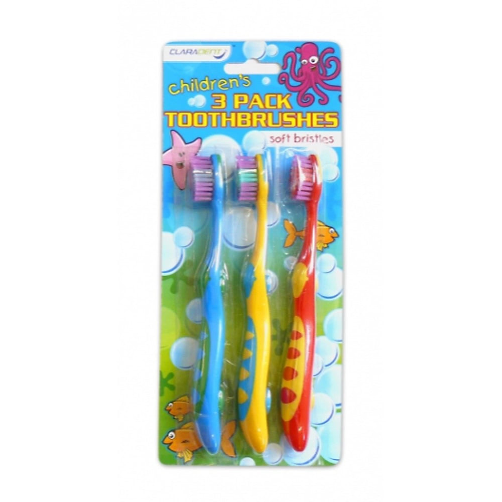 Claradent Kids Toothbrush Soft Bristles 3pk