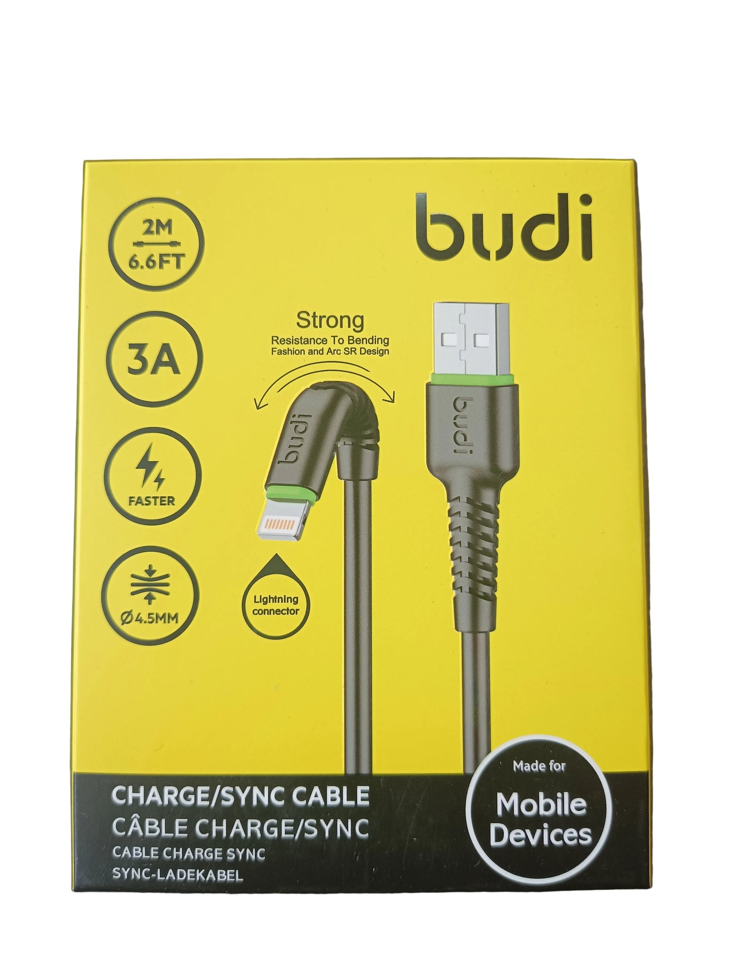 Budi Charge/Sync Cable 2m 3Amp