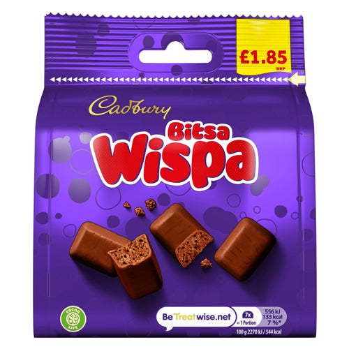 CADBURY BITSA WISPA CHOCOLATE BAG PMP £1.85 85G